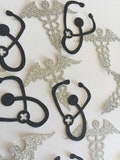 Caduceus Confetti with Stethoscope - Medical Confetti - Nursing School Graduation - 30CT