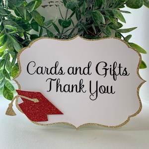 Cards and Gifts - Graduation Table Candy Buffet Sign - Candy Table Sign - Cards and gifts - 7x5 sign  - Graduation Thank You Sign- Cardstock