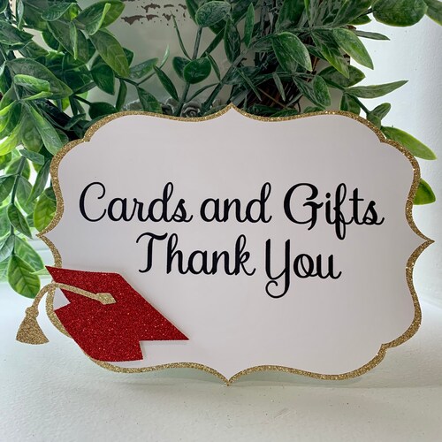 Cards and Gifts - Graduation Table Candy Buffet Sign - Candy Table Sign - Cards and gifts - 7x5 sign  - Graduation Thank You Sign- Cardstock