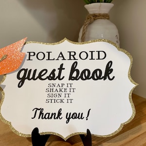 Letrero Polaroid para libro de visitas: Decoración para fiesta de graduación (18x13 cm)