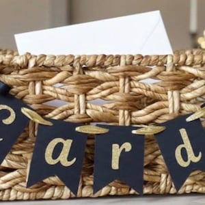 Card Banner Sign in Black and Gold- Graduation Party Card Sign - 2026 Grad Party Idea