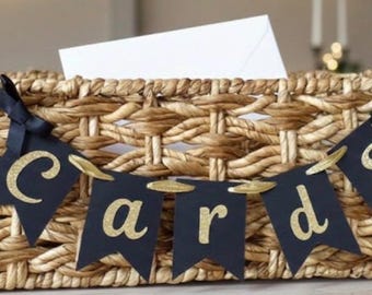 Bannière de cartes en noir et or - plaque de remise de diplômes - idée de fête des diplômés 2026
