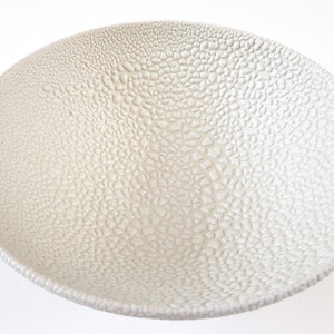 Hand-crafted Stoneware Bowl in a Bespoke Textured Dove Grey Bead Glaze