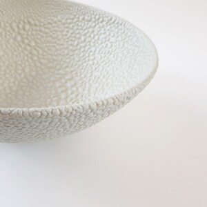 Hand-crafted Stoneware Bowl in a Bespoke Textured Dove Grey Bead Glaze