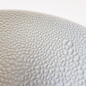 Hand-crafted Stoneware Bowl in a Bespoke Textured Dove Grey Bead Glaze