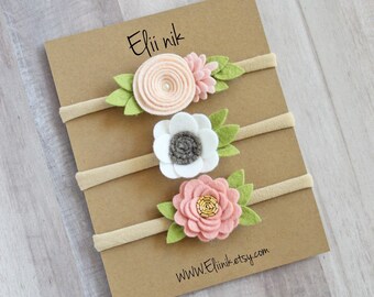 felt flower baby headband