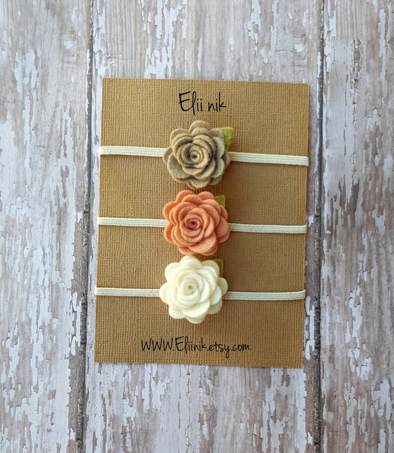 flower headband felt roses headband Newborn headband baby headband set baby flower headband set Baby headband roses headband set