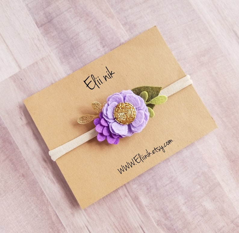 Baby girl headband Lavender Flower headband baby nylon Etsy