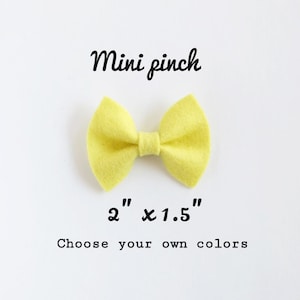 Mini Pinch bow headband, pinch bow headband, baby-girl bow headband, pastel pink bow headband, newborn headband, choose your color pinch bow