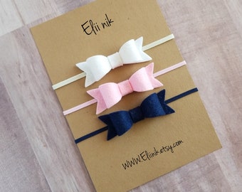 Baby Headband, Baby Bow Headb, Felt Bow Headband, Baby Bow Headband Set, Baby Headbands, Newborn Headband, Bow headband setand