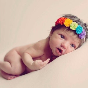 Rainbow Headband, Flower Headband, Rainbow Flower Headband, rainbow baby outfit, baby Headband for special occasions, cute girl headband