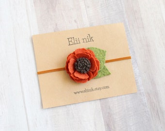 Baby Headband, Baby Girl Flower Headband, Flower Headband, Felt Flower Headband, Newborn Headband, Baby Girl Headband, Fall Flower Headband