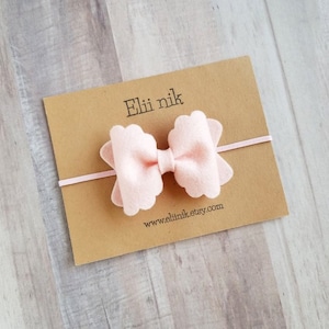 Baby Headband, Baby Girl Bow Headband, Infant Headband, Newborn Headband, baby pink Bow Headband, Hair Bows, Baby Headband, felt bow