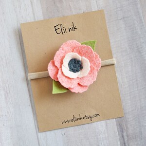 Baby Flower Headband, Baby Nylon Headband, Newborn Flower Headband, Baby Headband, Felt Flower Headband, Flower Headband, Baby Girl Bow