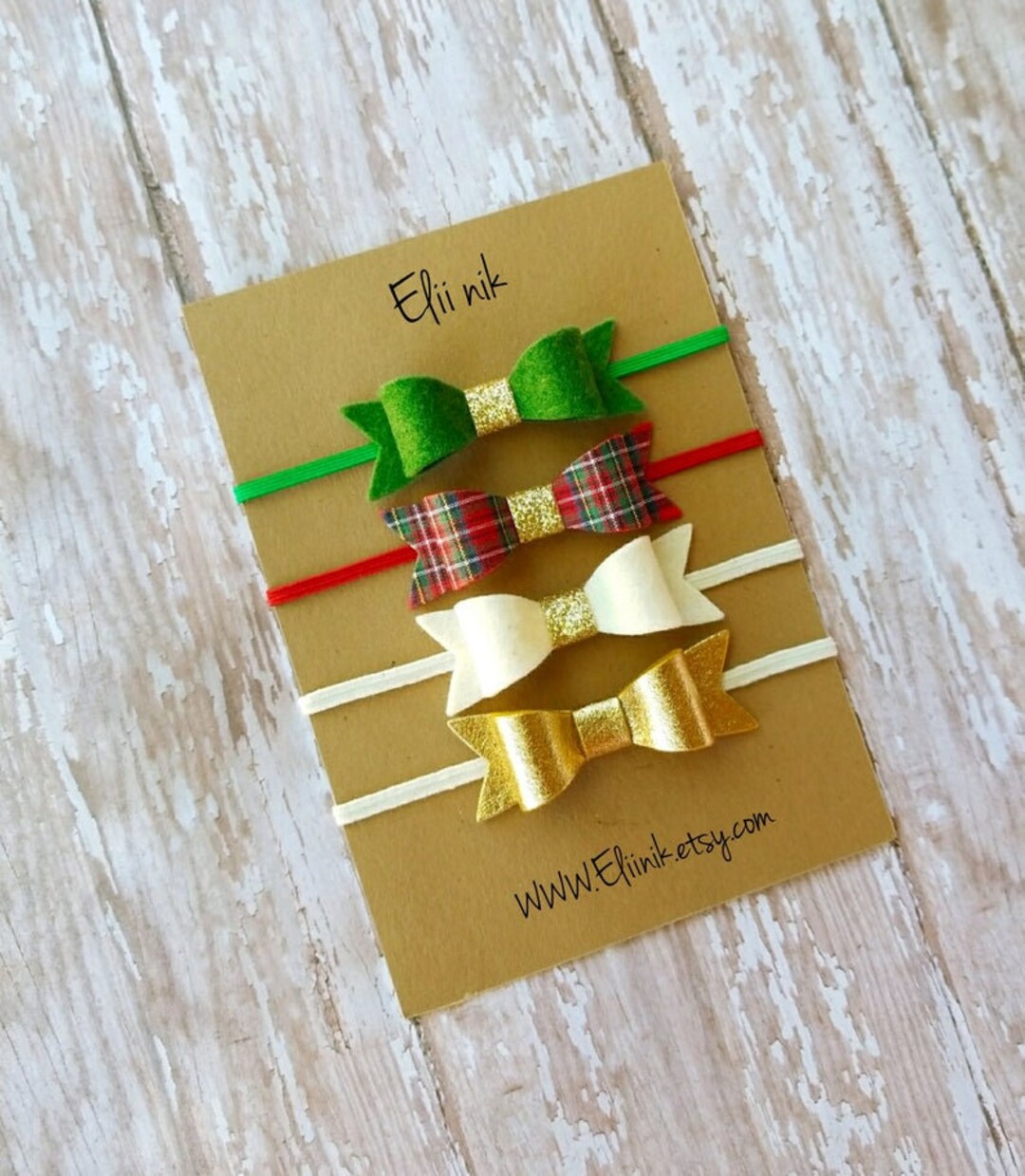 Christmas Headband Set, Baby Bow Headband, Baby Headbands, Felt Bow