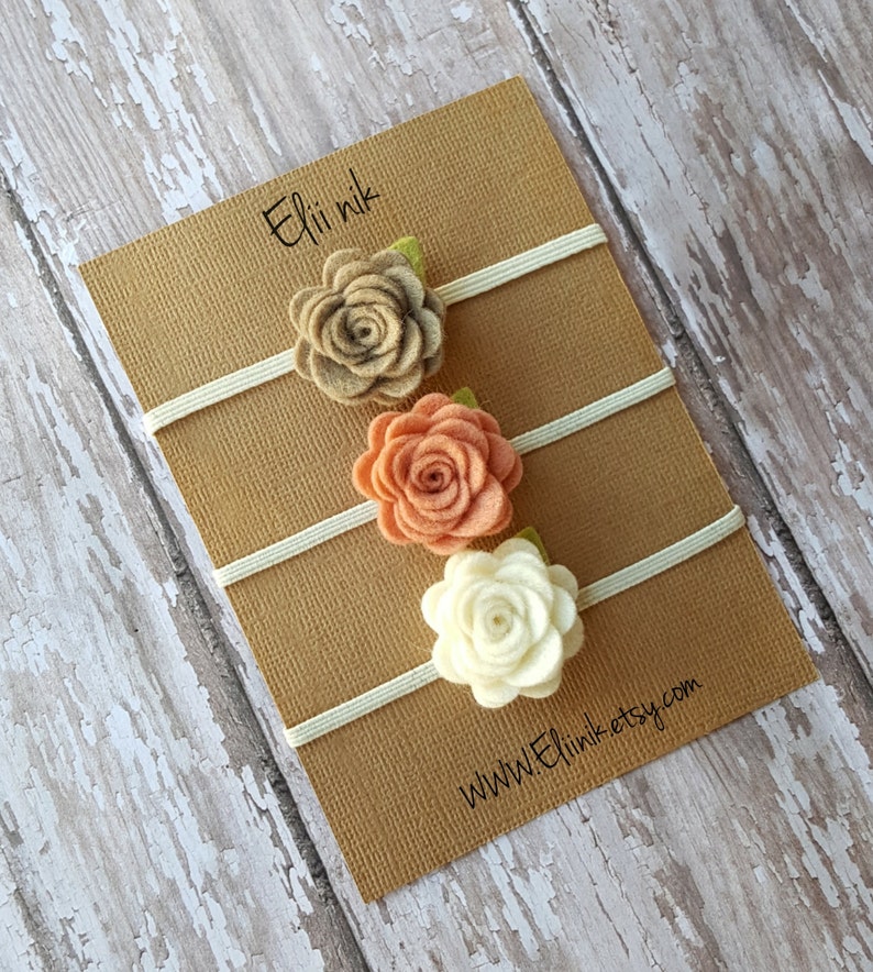 flower headband felt roses headband Newborn headband baby headband set baby flower headband set Baby headband roses headband set