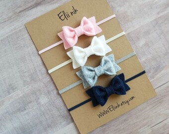 Baby headband set, bow headband, bay girl bow headband, infant headband, Newborn headband, baby-girl bow headband, hair bows