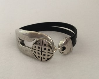 Celtic Knot Toggle leather Bracelet