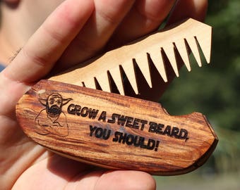 Father's day gift Moustache comb Mens gift Husband gift gift for boyfriend Beard care Best friend gift gift for brother Beard grooming