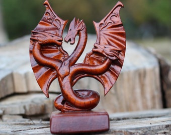 docking station wood, accessories stand, gift for men, charging station, custom phone dock, wooden phone stand, red dragon