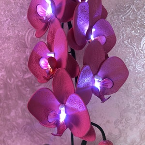 Große Blumenlampe, Orchideenstehlampe, leuchtende Blume, Schlafzimmerstehlampe, weiße Orchidee, Originalblumenlaterne, Phalaenopsis Nachtlicht