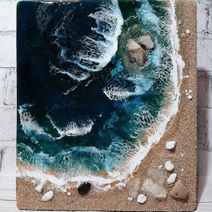 Pictures of the ocean,  epoxy painting, Epoxy Resin Art, Ocean resin art, 3D seascape painting,  resin beach