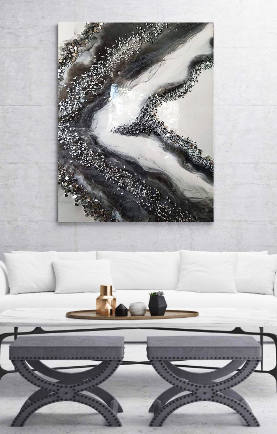 Cut Epoxy Resin Stone Marble Resin Wall Art Epoxy Original Etsy Australia