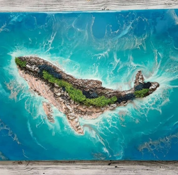 Original 3d Epoxy Resin Ocean Wall Art, Epoxy Resin Sea Art, Resin Beach  Art for Wall Decor, Ocean Wave Home Decor, Ocean & Sea Resin Art 