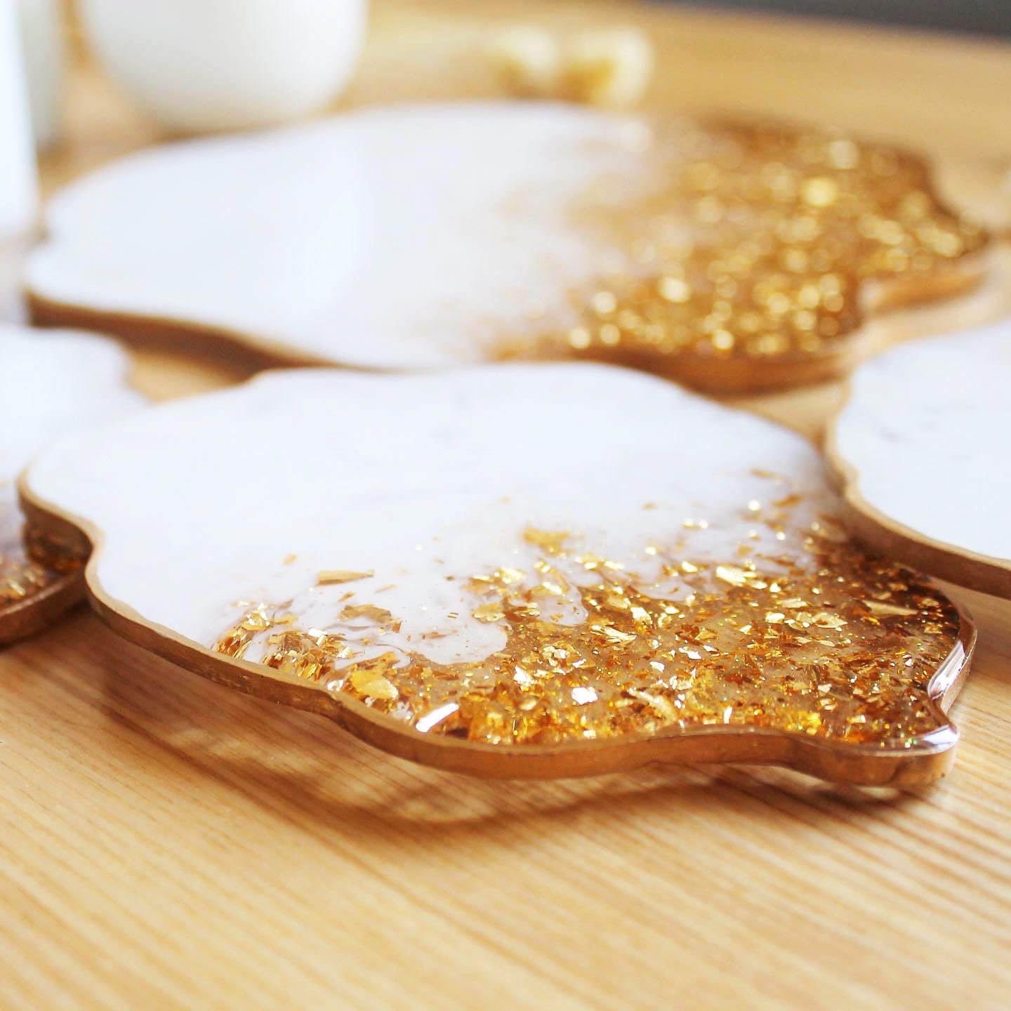 Makeup Vanity Tray Resin Coaster Sets Organize Jewelry Etsy