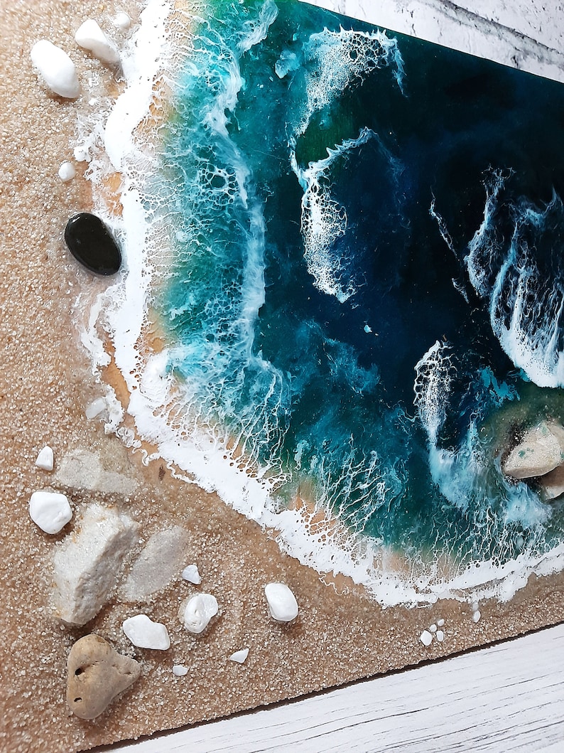 Pictures of the Ocean Epoxy Painting Epoxy Resin Art Ocean Etsy