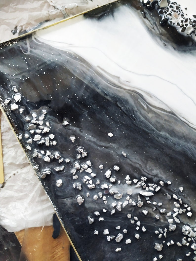 Cut epoxy resin stone Marble resin wall art Epoxy original Etsy