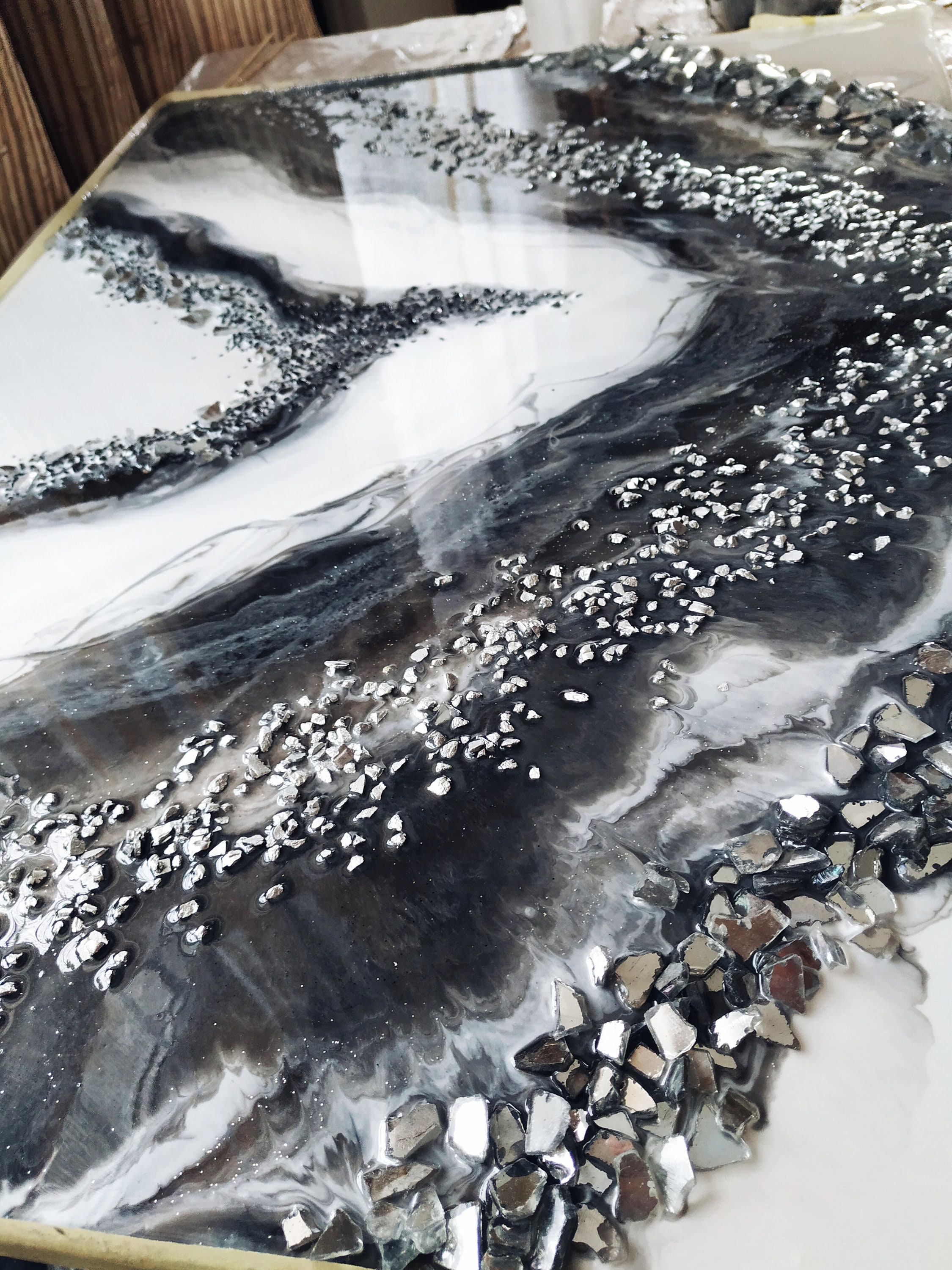 Cut Epoxy Resin Stone Marble Resin Wall Art Epoxy Original Etsy Australia