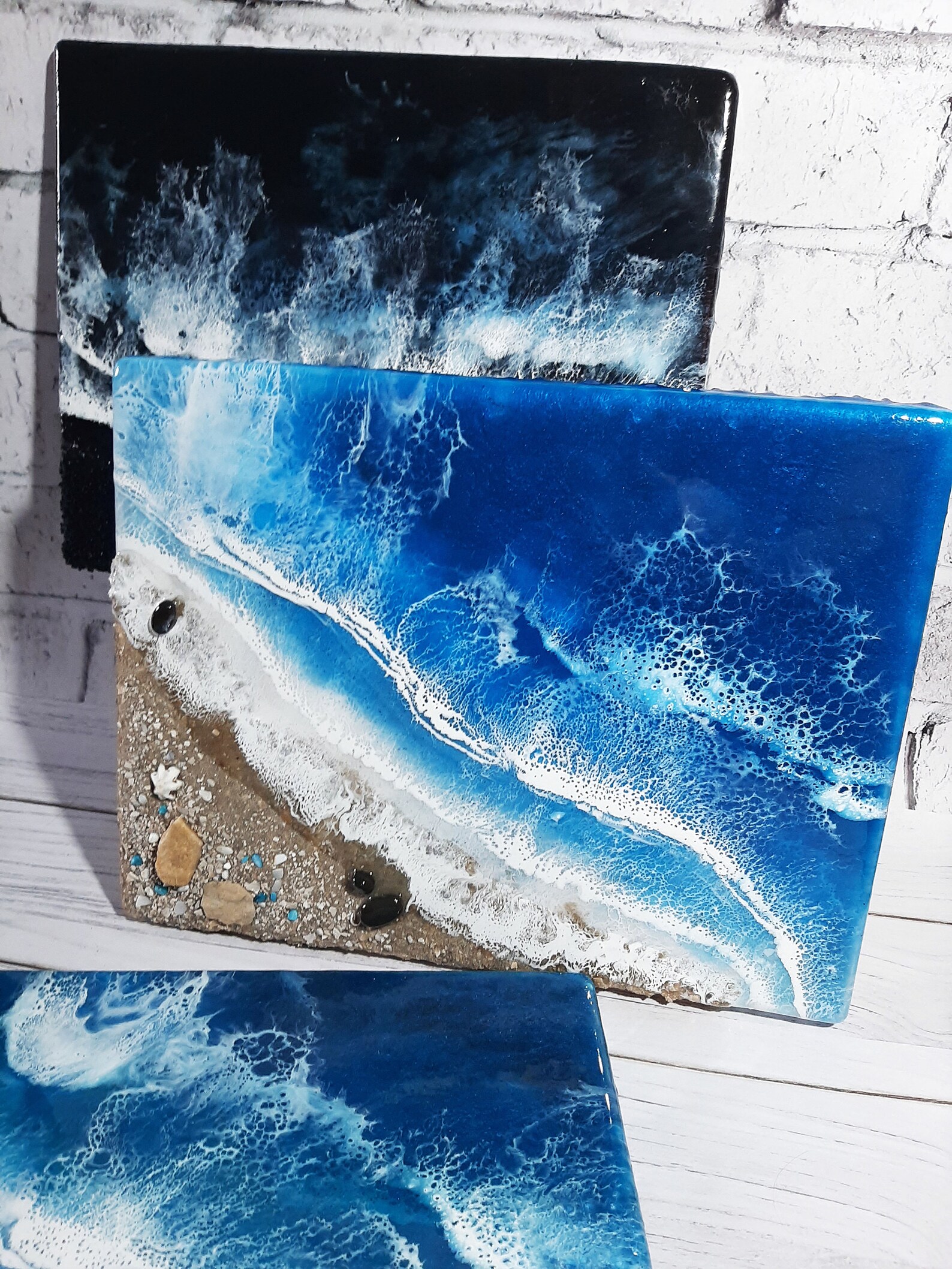 beach ocean resin art