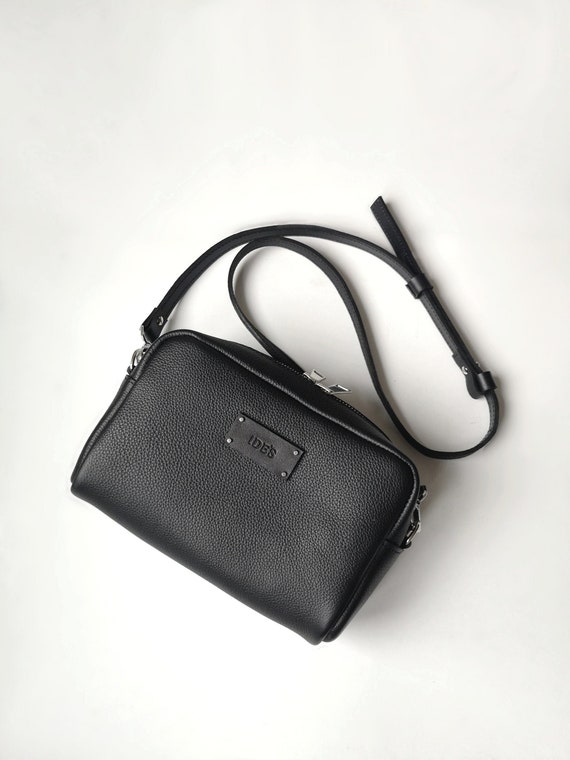 small leather camera bag