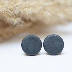 Black studs, Matte black earrings, Earrings for men, Unisex, Metallic black studs, Round studs, Black stud earrings, Mens earrings studs