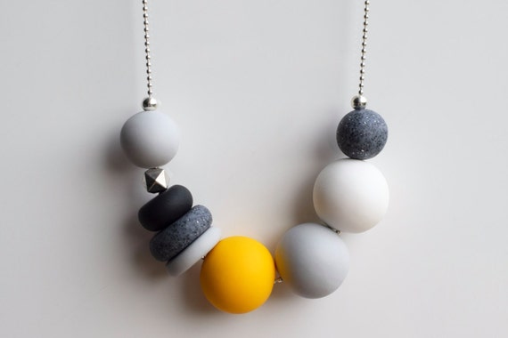 Ceramic Bead Necklace - Teal/Coral – Pursuits Studio