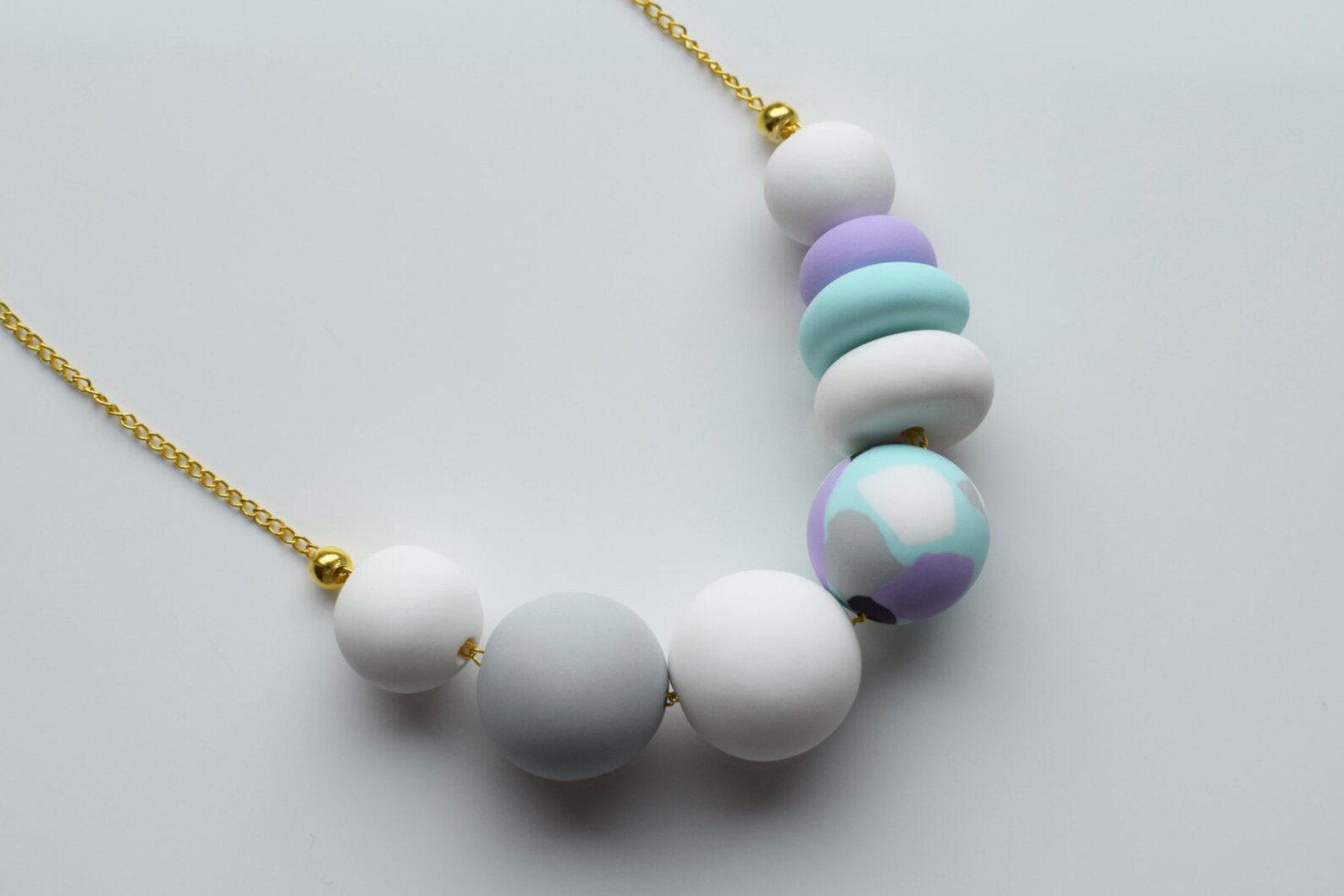 Pastel bead necklace Mint necklace Beaded necklace Fashion Etsy