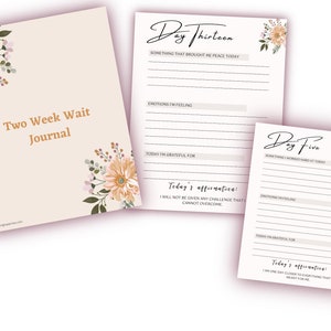 Two Week Wait Printable Journal, TWW, TTC