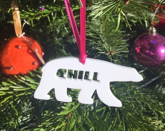 Polar Bear Christmas Tree Decoration - Polar Bear Bauble - Animal Decorations - Christmas Card Gifts - Stocking Fillers - Secret Santa