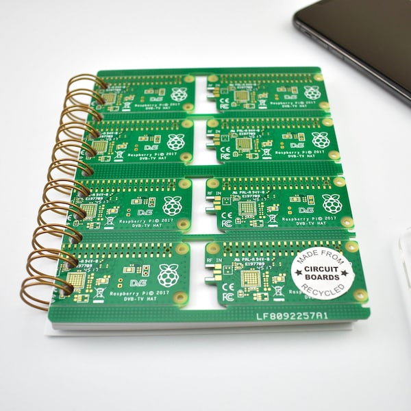 Circuit Board A6 Notebook - Father’s Day Gift- Computer Geek Gift - Green Notebook - Tech Accessories - Sustainable Gifts - Travel Accessory
