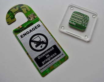 Circuit Board Door Hanger - Vacant/Engaged - Download - Eco Friendly Gifts - Housewarming Gift - Computer Geek Gift - Fathers Day Gift