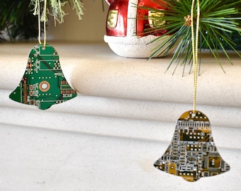 Circuit Board  Christmas Bell Decoration, Computer Geek Christmas Gifts, Techie Tree Decorations, Xmas Stocking Fillers, Secret Santa