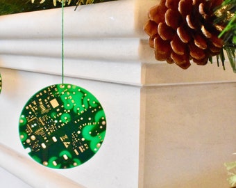 Placa de circuito decoração de árvore de natal, presentes de natal geek de computador, presentes secretos de papai noel, decorações de árvore geek, acessórios tecnológicos
