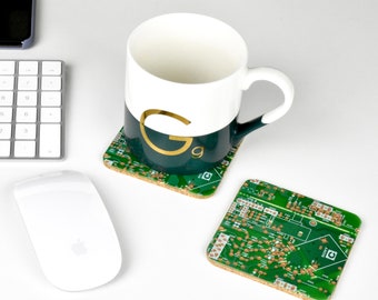 Circuit Board Coaster Computer Geek Gift Office Desk Decor Software Developer Gifts Transparent Engraved Coaster