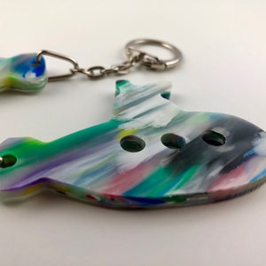 Real Recycled Plastic Bottle Submarine Keychain Cool Keychain Kids Keyring Gift Boat keychain Boat Accessories Recycled Plastic image 7