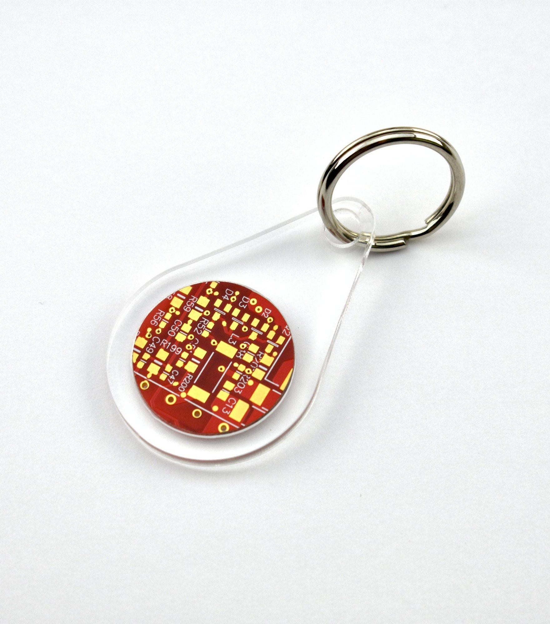 Circuit Board and Clear Acrylic Keyring - Computer Geek Christmas Gift ...