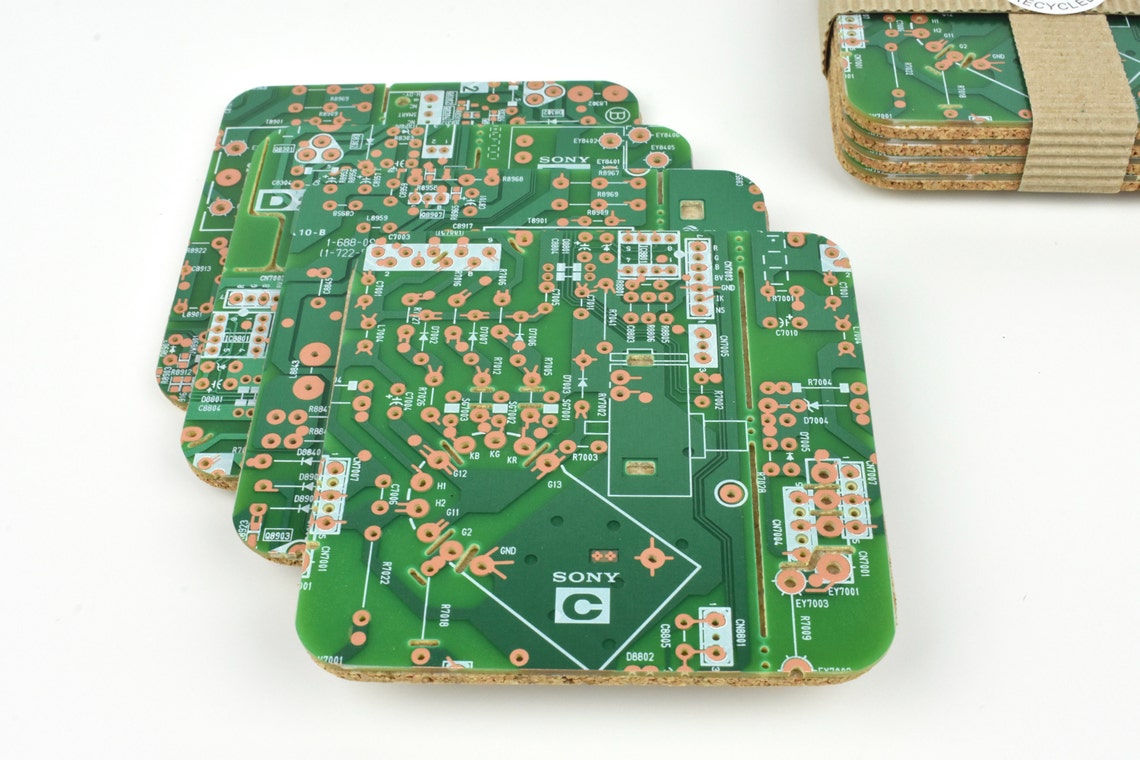 Circuit Board Coasters Pack of Four Geeky Gifts Gifts for Etsy