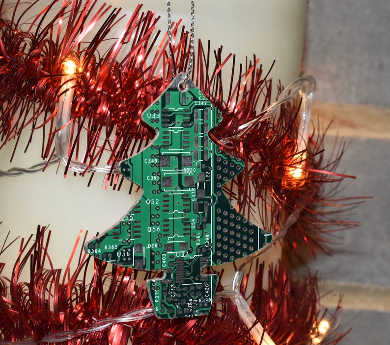 Circuit Board Christmas Tree Decoration Geeky Christmas Gifts Sustainable Gifts Computer Geek Gifts Stocking Fillers Secret Santa image 2