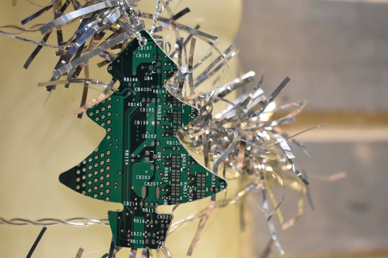 Circuit Board Christmas Tree Decoration Geeky Christmas Gifts Sustainable Gifts Computer Geek Gifts Stocking Fillers Secret Santa Green