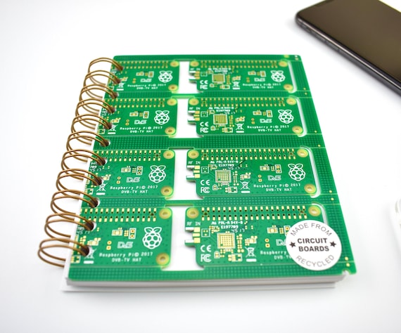 Circuit Board A6 Notebook - Geek Christmas Gift- Computer Nerd Gift - Recycled Notebook - Tech Accessories - Sustainable Gifts